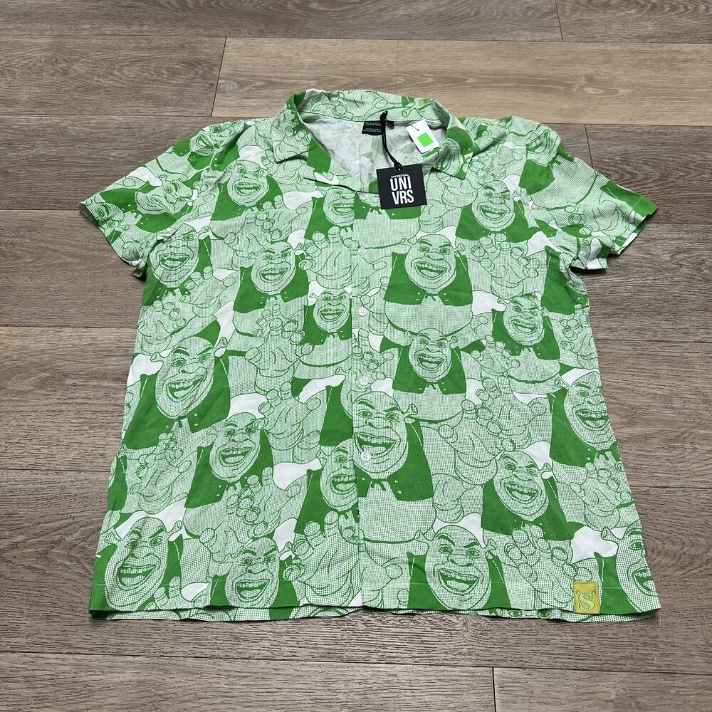 UNIVRS Shrek Graphic Short-Sleeve Button-Down Shirt
